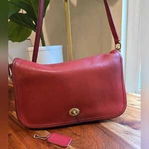 Coach Convertible Clutch 9635 Red Shoulder Bag Purse Crossbody Hangtag Pre 94